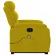 Изправящ масажен реклайнер стол, жълт, кадифе