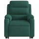 Електрически изправящ реклайнер стол, тъмнозелен, кадифе