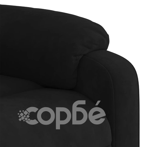 Електрически изправящ реклайнер стол, черен, кадифе ➤ топ цена ➤ sorbe.bg