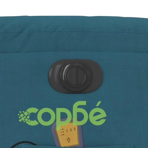 Електрически изправящ масажен реклайнер стол, син, кадифе ➤ топ цена ➤ sorbe.bg