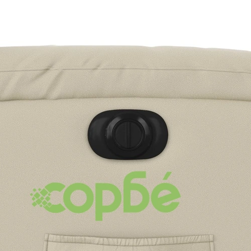 Електрически изправящ масажен реклайнер стол, кремав, еко кожа ➤ топ цена ➤ sorbe.bg