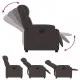 Електрически реклайнер стол, тъмнокафяв, текстил