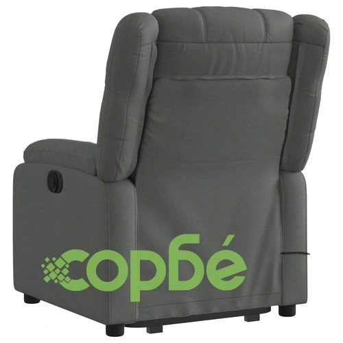 Електрически изправящ масажен реклайнер стол тъмносив текстил ➤ топ цена ➤ sorbe.bg