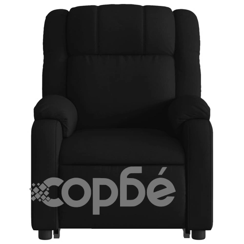 Електрически изправящ масажен реклайнер стол черен текстил ➤ топ цена ➤ sorbe.bg