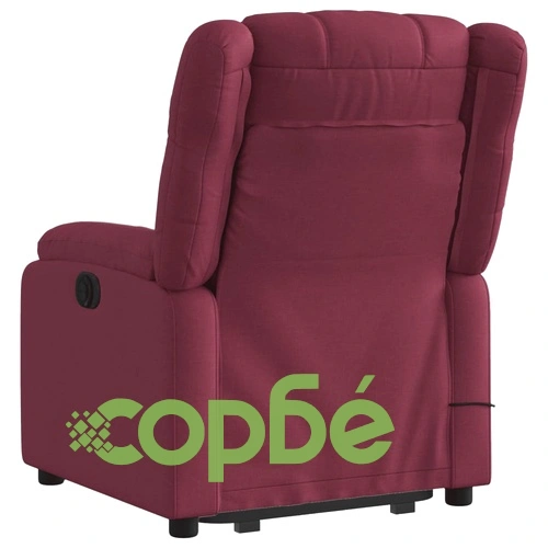 Електрически изправящ масажен реклайнер виненочервен текстил ➤ топ цена ➤ sorbe.bg