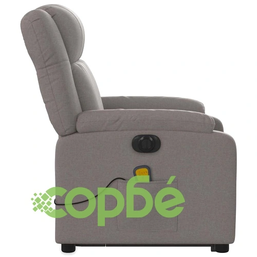 Електрически изправящ масажен реклайнер стол таупе текстил ➤ топ цена ➤ sorbe.bg