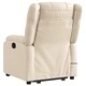 Електрически изправящ масажен реклайнер стол кремав текстил