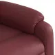 Електрически изправящ реклайнер стол, виненочервен, еко кожа