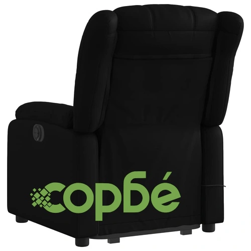 Електрически изправящ масажен реклайнер стол, черен, еко кожа ➤ топ цена ➤ sorbe.bg