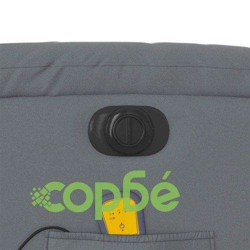 Електрически изправящ масажен реклайнер стол, сив, еко кожа ➤ топ цена ➤ sorbe.bg