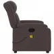 Електрически масажен наклоняем стол, тъмнокафяв, текстил