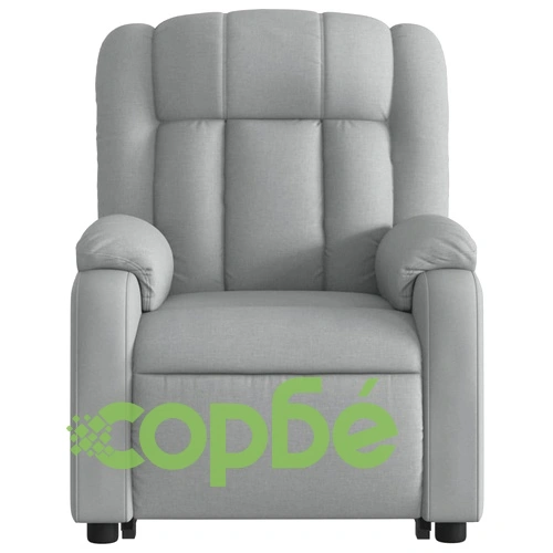 Електрически изправящ масажен реклайнер стол светлосив текстил ➤ топ цена ➤ sorbe.bg