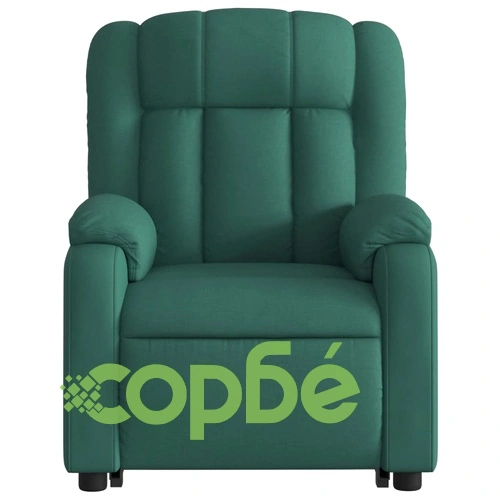 Електрически изправящ масажен реклайнер стол тъмнозелен текстил ➤ топ цена ➤ sorbe.bg