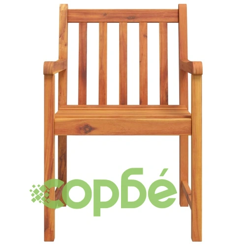 Градински столове, 4 бр, 56x55,5x90 см, акация масив ➤ топ цена ➤ sorbe.bg
