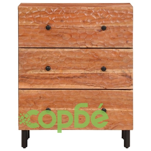 Страничен шкафа, 2 бр, 60x33x75 см, акациево дърво масив ➤ топ цена ➤ sorbe.bg