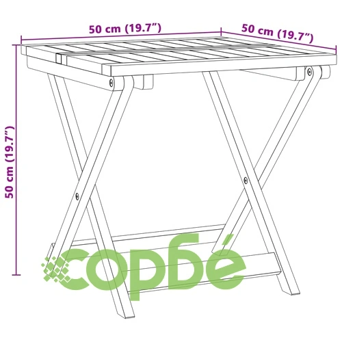 Сгъваем градински трапезен комплект от 3 части, масивна акация ➤ топ цена ➤ sorbe.bg