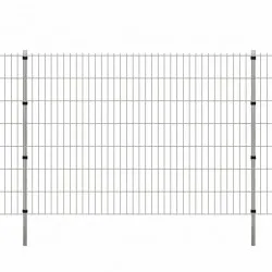 Стълбове за ограда 10 бр сребристи 200 см поцинкована стомана