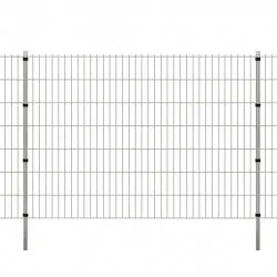 Стълбове за ограда 20 бр сребристи 200 см поцинкована стомана