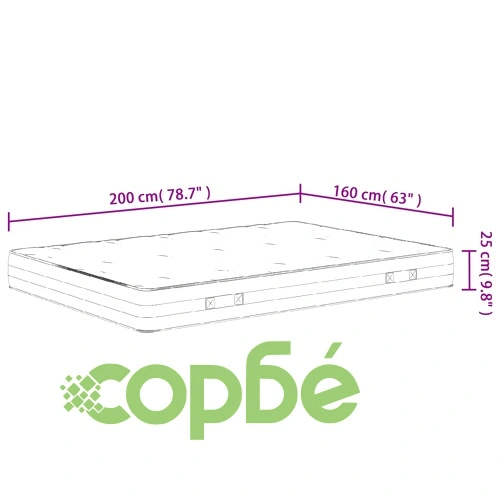 Матрак покет пружини средна твърдост 160x200 см Super King Size ➤ топ цена ➤ sorbe.bg