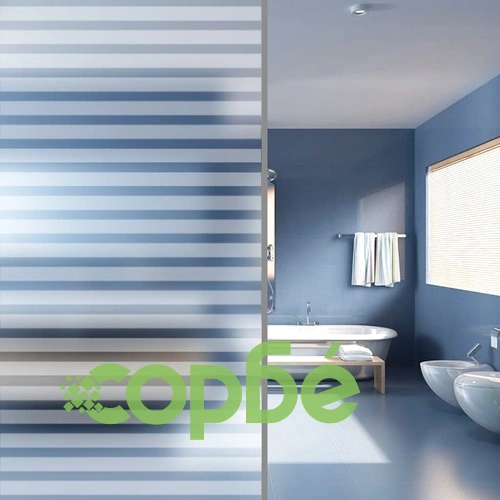 Фолио за прозорци, матирано, дизайн с ивици, PVC ➤ топ цена ➤ sorbe.bg