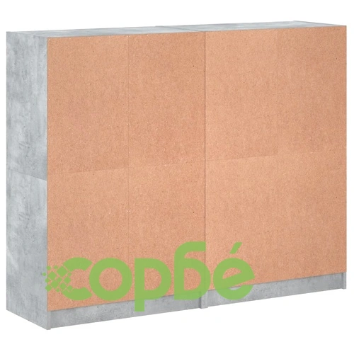 Библиотека с врати бетонно сива 136x37x109 см инженерно дърво ➤ топ цена ➤ sorbe.bg