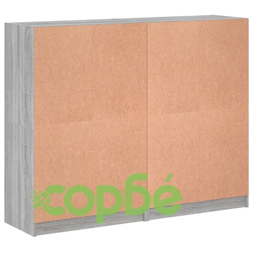 Библиотека с врати сив сонома 136x37x109 см инженерно дърво ➤ топ цена ➤ sorbe.bg