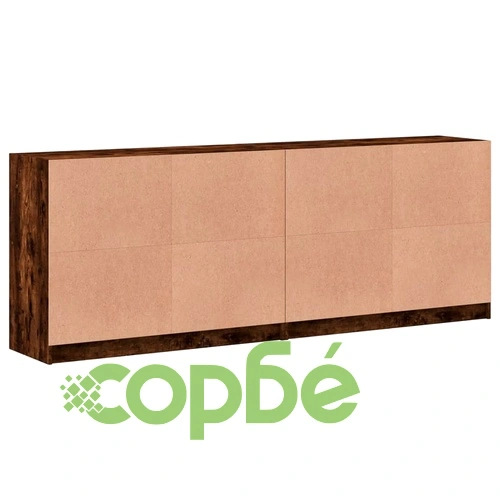 Библиотека с врати опушен дъб 204x37x75 см инженерно дърво ➤ топ цена ➤ sorbe.bg