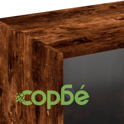 Библиотека с врати опушен дъб 204x37x75 см инженерно дърво ➤ топ цена ➤ sorbe.bg