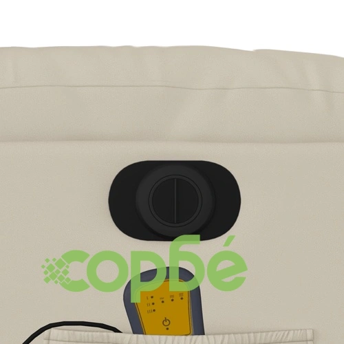 Електрически изправящ масажен реклайнер стол, кремав, еко кожа ➤ топ цена ➤ sorbe.bg