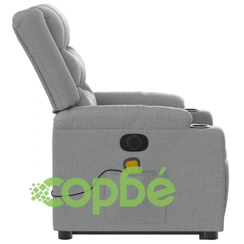 Електрически изправящ масажен реклайнер стол светлосив текстил ➤ топ цена ➤ sorbe.bg