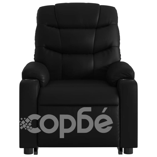 Изправящ реклайнер стол, черен, изкуствена кожа ➤ топ цена ➤ sorbe.bg