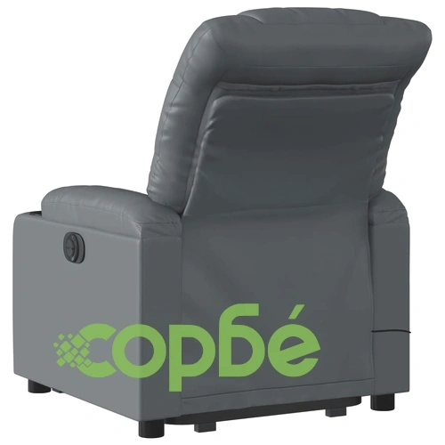 Електрически изправящ масажен реклайнер стол, сив, еко кожа ➤ топ цена ➤ sorbe.bg