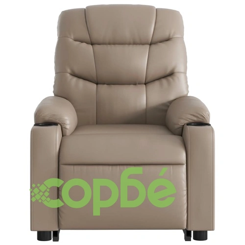 Електрически изправящ масажен реклайнер, капучино, еко кожа ➤ топ цена ➤ sorbe.bg
