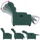 Електрически изправящ реклайнер стол, тъмнозелен, текстил