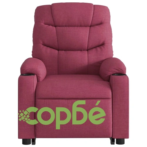 Електрически изправящ масажен реклайнер виненочервен текстил ➤ топ цена ➤ sorbe.bg