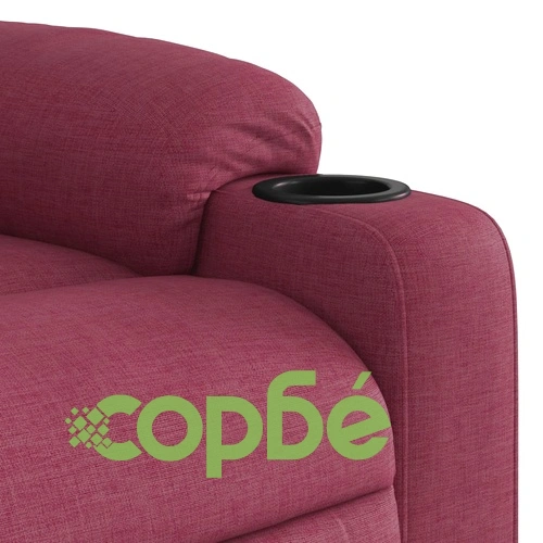 Електрически изправящ масажен реклайнер виненочервен текстил ➤ топ цена ➤ sorbe.bg