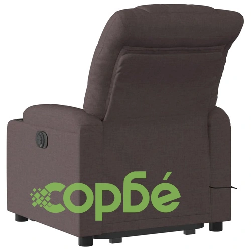 Електрически изправящ масажен реклайнер стол тъмнокафяв текстил ➤ топ цена ➤ sorbe.bg