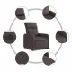 Електрически изправящ реклайнер стол, тъмнокафяв, текстил