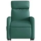 Електрически изправящ реклайнер стол, тъмнозелен, текстил