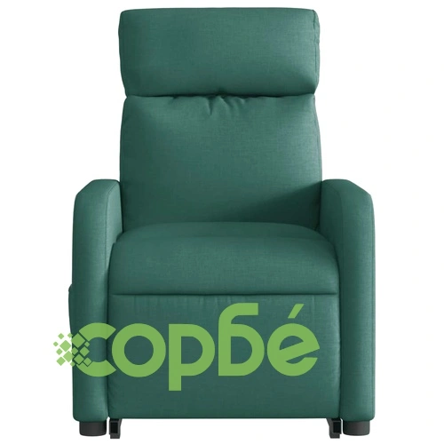 Електрически изправящ масажен реклайнер стол тъмнозелен текстил ➤ топ цена ➤ sorbe.bg