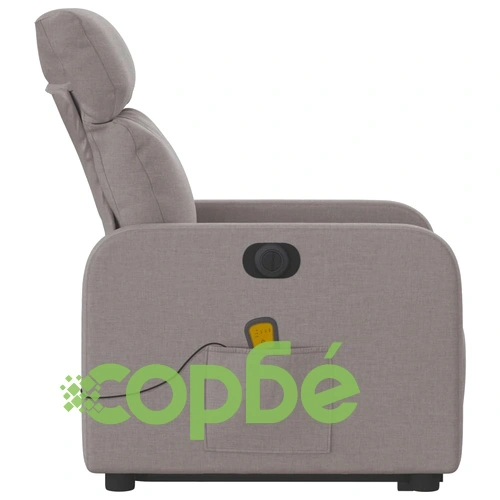 Електрически изправящ масажен реклайнер стол таупе текстил ➤ топ цена ➤ sorbe.bg