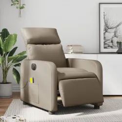Електрически масажен реклайнер стол, капучино, изкуствена кожа