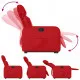 Изправящ реклайнер стол, червен, изкуствена кожа
