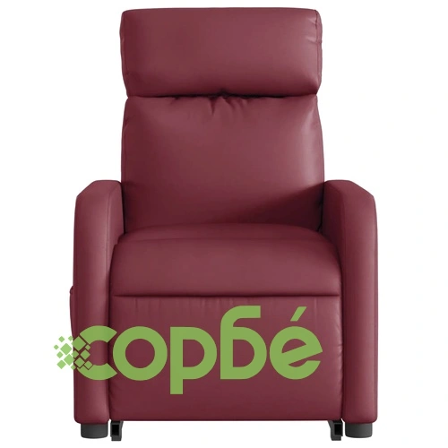 Електрически изправящ реклайнер стол, виненочервен, еко кожа ➤ топ цена ➤ sorbe.bg