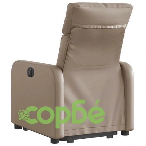 Електрически изправящ реклайнер стол, капучино, изкуствена кожа ➤ топ цена ➤ sorbe.bg