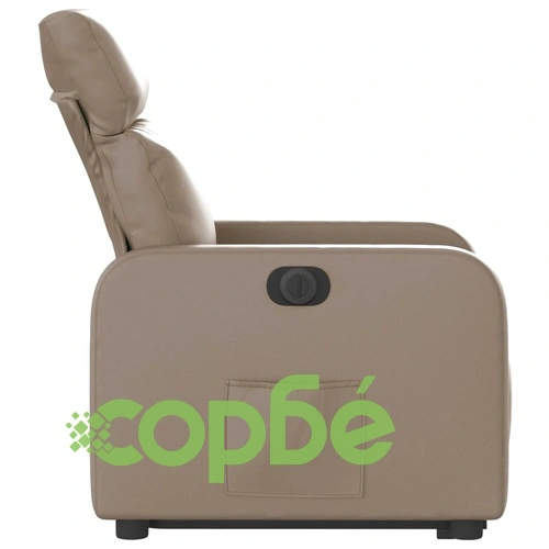 Електрически изправящ реклайнер стол, капучино, изкуствена кожа ➤ топ цена ➤ sorbe.bg