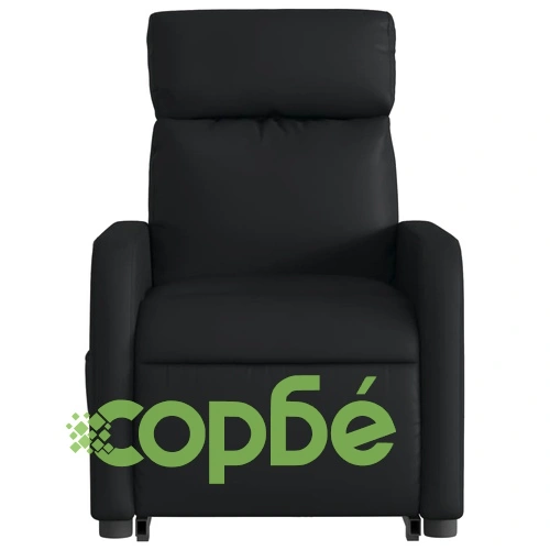 Електрически изправящ масажен реклайнер стол, черен, еко кожа ➤ топ цена ➤ sorbe.bg