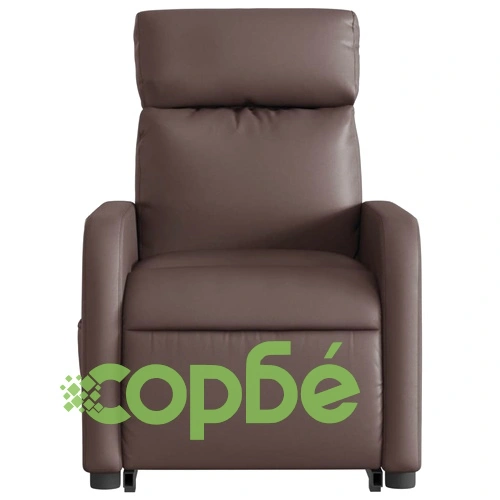 Електрически изправящ масажен реклайнер стол, кафяв, еко кожа ➤ топ цена ➤ sorbe.bg