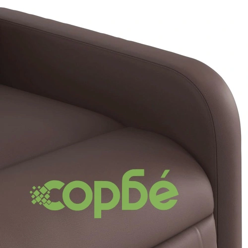 Електрически изправящ масажен реклайнер стол, кафяв, еко кожа ➤ топ цена ➤ sorbe.bg