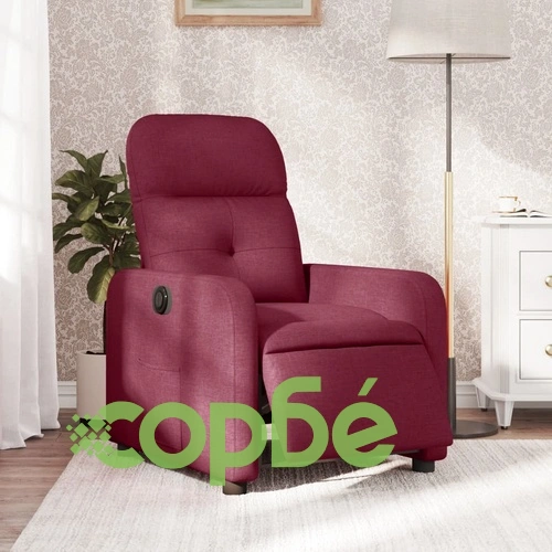 Електрически стол реклайнер, виненочервен, текстил ➤ топ цена ➤ sorbe.bg